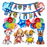 Set De 26 Baloane Figurine Folie Patrula Catelusilor 72 cm, Baloane 30 cm, stegulete decorative, Multicolor