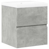 Cumpara ieftin Set mobilier de baie, 2 piese, gri beton, lemn compozit