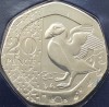 20 pence 2023 Marea Britanie, Puffin, Charles al-III-lea, Tudor crown privy mark, Brilliant uncirculated, Coincard, km#2439, Europa