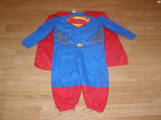 costum carnaval serbare superman pentru copii de 1-2 ani foto