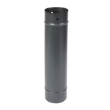 Burlan evacuare fum, tabla emailata, FI, 120 x 500 mm, negru mat