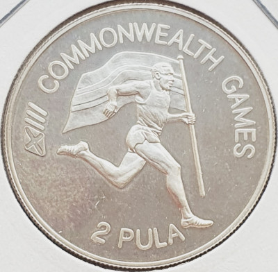 1984 Botswana 2 pula 1986 Commonwealth Games km 17 argint foto