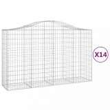 Cumpara ieftin Cosuri gabion arcuite 14 buc, 200x50x120/140 cm,fier galvanizat