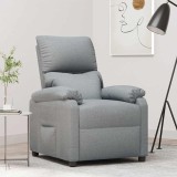 Fotoliu rabatabil, gri deschis, material textil