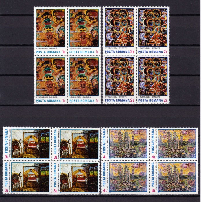 ✅RO 1985 LP 1131 ,&quot; Reproduceri de arta - I. Tuculescu&quot; , serie bloc de 4 ,MNH