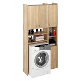 Cumpara ieftin Dulap deasupra maşinii de spalat cu raft, DTD laminat stejar sonoma, Mirali 96x32x190 cm