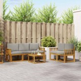 vidaXL Set de canapele de exterior 6 pcs Gri natural și deschis 3366004