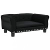 Pat de caini, negru, 70x45x30 cm, piele ecologica