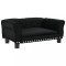 Pat de caini, negru, 70x45x30 cm, piele ecologica