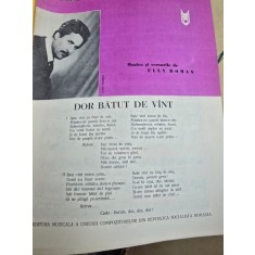 Partitura, Dor batut de vant - Elly Roman
