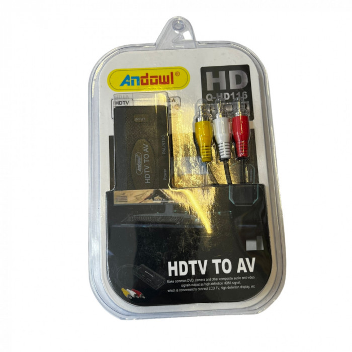 Adaptor Hdmi Av, Alimentare Micro USB cu Sunet, Negru