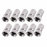 Cumpara ieftin Set 10 mufe F RG6 6.6 mm cu garnitura de etansare, conectori metalici pentru cablu coaxial TV, SAT, CATV si CCTV