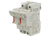 Clemă BUSSMANN 14x51mm pentru şină DIN 50A 690VAC, 2 poli, 1,5kVDC CH14