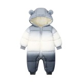 Combinezon in degrade gri cu alb (Marime Disponibila: 9-12 luni (Marimea 20, Superbaby