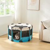 Canisa N&aelig;r&oslash;ysund 72x72x45cm PVC albastru/bej [en.casa] HausGarden Leisure