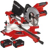 Einhell TE-SM 36/210 Li PXC + Twinpack - Fierastrau circular stationar 210x30 mm + Set 2 acumulatori Li-Ion 18 V 4 Ah