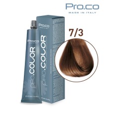 Vopsea de par profesionala PRO.COLOR 100 ml - Pro.Co - 7/3 BLOND AURIU