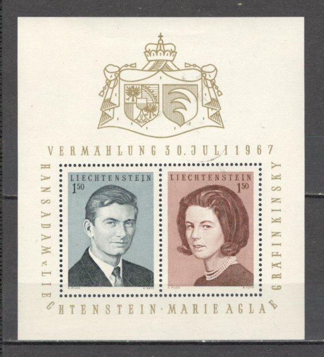 Liechtenstein.1967 Nunta Printului Hans Adam cu Contesa Marie-Bl. SL.27