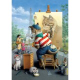 Puzzle 500 piese - The Painter Cat-Don Roth, Jad