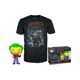 Pop! Comic Cover Dc The Joker Blacklight &amp; T Shirt L