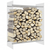 VidaXL Rastel lemne de foc transparent 80x35x100 cm sticlă securizată