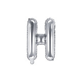 Balon Folie Litera H Argintiu, 35 cm, Partydeco