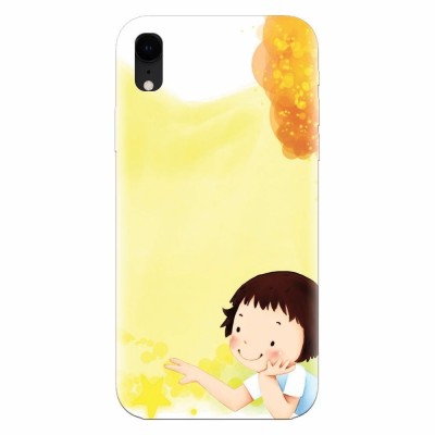 Husa silicon pentru Apple Iphone XR, Child Autumn Paint Hd foto