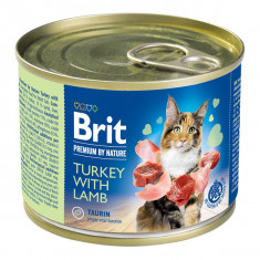 Brit Premium By Nature, Curcan și Miel, Conservă hrană umedă fară cereale pisici, (pate), 200g