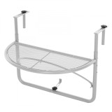 Cumpara ieftin Outsunny Măsuță Pliabilă pentru Balcon din Metal, Reglabilă pe 3 &Icirc;nălțimi, Ideală pentru Spații Mici, 60x45x50cm, Albă | Aosom Romania