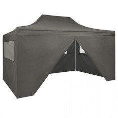 Cort pliabil pop up cu 4 pere?i laterali, antracit, 3 x 4,5 m foto