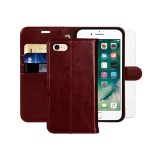 Husa din piele MONASAY pentru iPhone 6 6s, visiniu - RESIGILAT