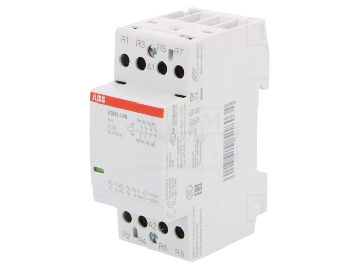 Contactor 4 Pol 25A 12V NC