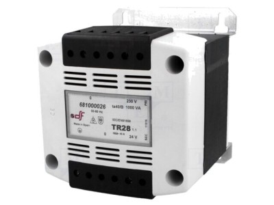 Transformator alimentare 1000VA 230V-24V pentru șină DIN DF ELECTRIC foto