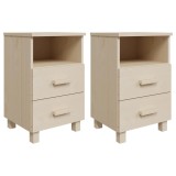 Cumpara ieftin Noptiere HAMAR, 2 buc, maro miere, 40x35x62 cm, lemn masiv