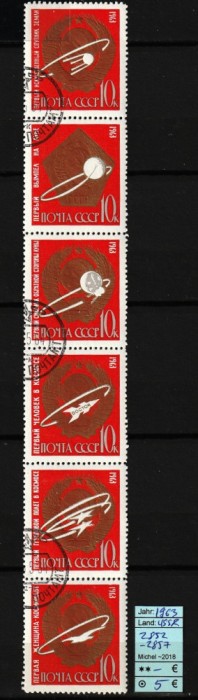 Rusia, URSS, 1963 | Realizări ale cosmonauticii sovietice - Cosmos | aph