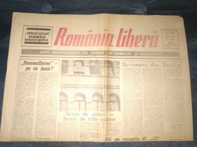 ZIARUL ROMANIA LIBERA 27 APRILIE 1990 foto