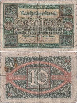 1920 (6 II), 10 mark (P-67a.1) - Germania! foto