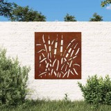 vidaXL Decor perete de grădină 55x55 cm, design iarba , oțel Corten 824508