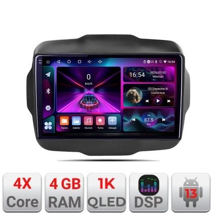Navigatie Jeep Renegade 2015-2020 A-500 4+64 InCell Display 1K Android Waze USB Navigatie Internet Youtube Radio CarStore Technology
