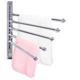 Suport vertical prosoape, 5 brate rotative, otel, carlig, accesorii montare