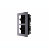 PANOU frontal HIKVISION pentru 2 module de videointerfon modular Hikvision DS-KD-ACF2 montare incastrata aluminiu doza de plastic inclusa &amp;quot;DS-KD-