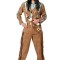 Costum de indian barbati, camasa si pantaloni, poliester, maro