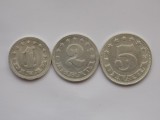 LOT 3 MONEDE 1,2,5 DINARI 1953 IUGOSLAVIA
