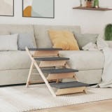 vidaXL Scară pentru c&acirc;ini, gri, 105x47 cm, lemn masiv de brad