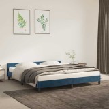 VidaXL Cadru de pat fără saltea, albastru &icirc;nchis, 160x200 cm, catifea