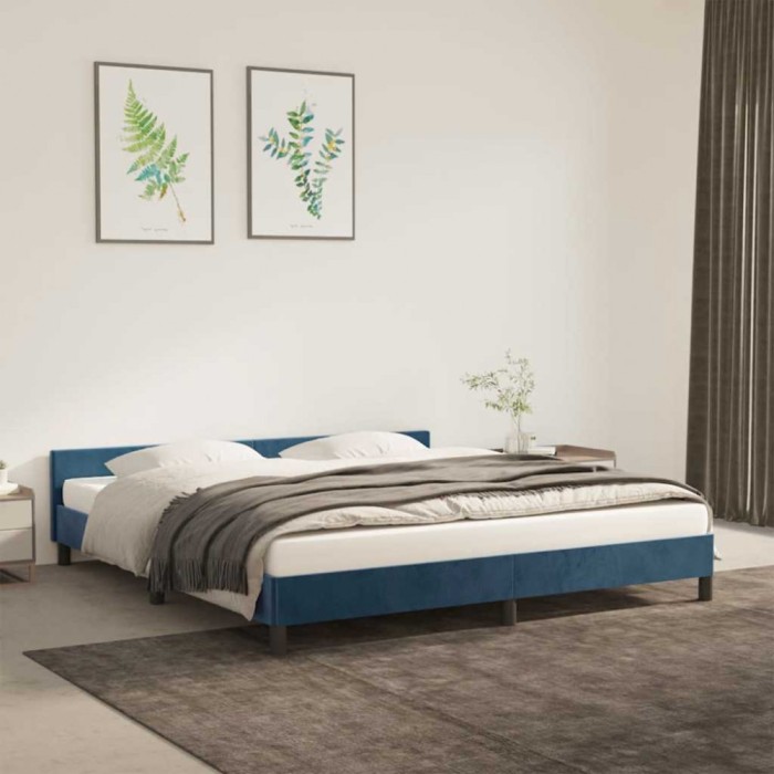 vidaXL Cadru de pat fără saltea, albastru &icirc;nchis, 160x200 cm, catifea 347583