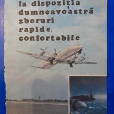 1988 Reclamă TAROM comunism 24x16 cm epoca aur transport aerian avion aeronava