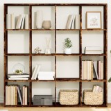 VidaXL Bibliotecă, stejar fumuriu, 137,5x29x137,5 cm, lemn prelucrat