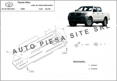 Scut metalic cutie viteze + diferential Toyota Hilux fabricata incepand cu 2006 APS-00,216 foto