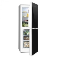 Klarstein KLARSTEIN Luminance FROST, frigider combinat cu congelator, 98 / 52L, A +++, fa?a din sticla, culoare neagra foto